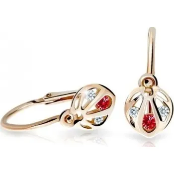 Náušnice Cutie Jewellery Slušivé dětské náušnice z růžového zlata C2265-10-X-4 červená + 2 měsíce na vrácení zboží