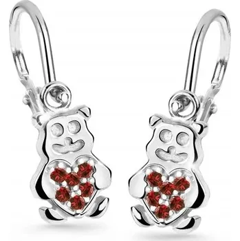 Náušnice Cutie Jewellery Dětské náušnice z bílého zlata Medvídci C2751-10-X-2 červená + 2 měsíce na vrácení zboží