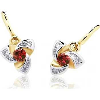 Náušnice Cutie Jewellery Zlaté dětské náušnice C2203-10-X-1 červená + 2 měsíce na vrácení zboží