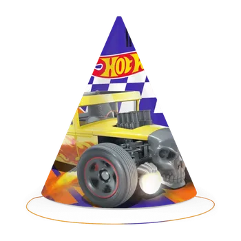Party dekorace Papírové čepičky Hot Wheels 6ks