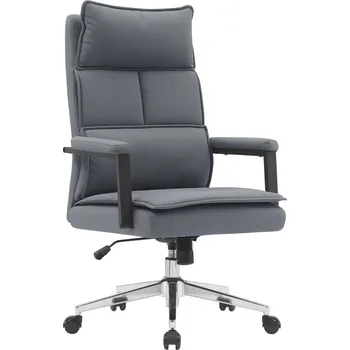 Max-i Kancelářské křeslo / židle EPHER šedá ekokůže / chrom