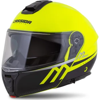Helma na motorku Přilba Modulo 2.1 Compass, CASSIDA (žlutá fluo/černá/stříbrná/červená, plexi s přípravou pro Pinlock) 2026 (Velikost: 2XL (63 až 64 cm))