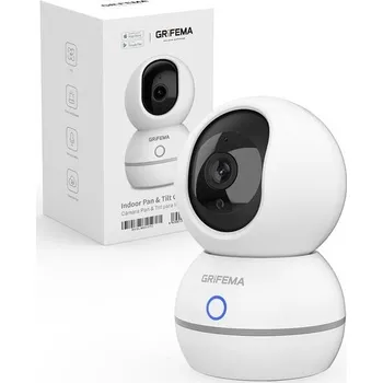 Sada domovního alarmu GRIFEMA 360° vnitřní WiFi bezpečnostní kamera, 1080P (3MP) s nočním viděním 10 m, detekcí