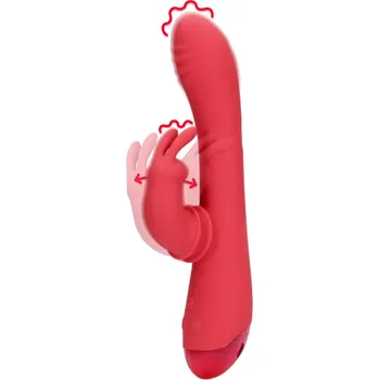 Vibrátor Shots Loveline Rotating Beads Rabbit Red