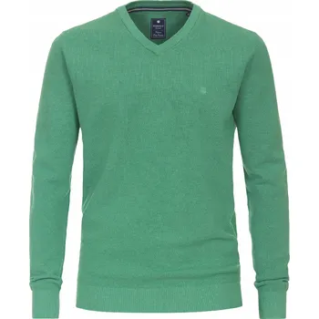 Pánský svetr Pánský svetr REDMOND VÝSTŘIH DO V zelený bavlna L