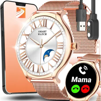 Hodinky Chytré Hodinky RETOO KW10C zlaté dotykové IP68 s krokoměrem a měřením tepu