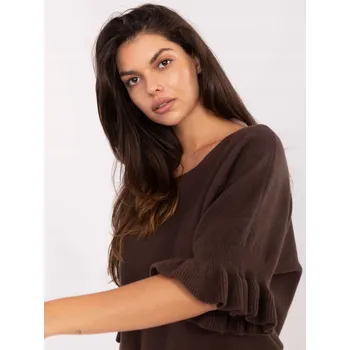 Dámský svetr Elegantní dámský svetr s volánky na rukávech