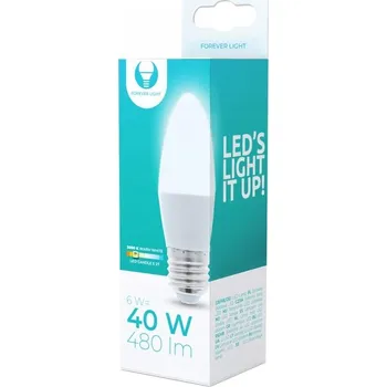 Žárovka LED žárovka E27 C37 6W 230V 3000K 480lm Forever