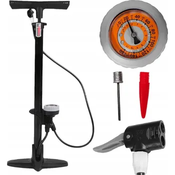 pumpička Hustilka na kolo Lewer podlahová s manometrem černá hliníková 11 bar