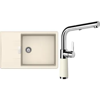 Kuchyňský dřez Set Schock S17-11 (dřez Tia D-100LS Magnolia + baterie SC-540.120 Magnolia)