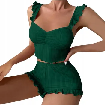 Dámské pyžamo SNM dámské pyžamo polyester zelené univerzální velikosti