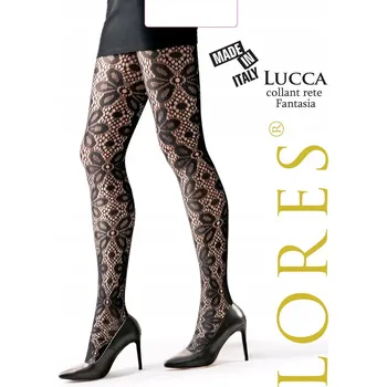 Dámské spodní prádlo Punčocháče LORES kabaretky s velkými květy LUCCA 1/2