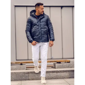 Pánská parka Tmavě modrá pánská prošívaná zimní sportovní bunda Bolf EX2125A - 2XL
