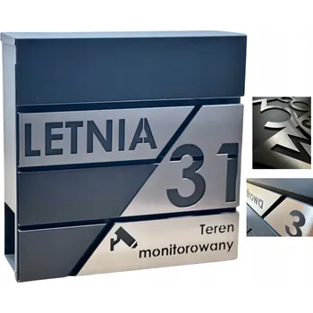 Poštovní schránka VELKÁ POŠTOVNÍ SCHRÁNKA S ADRESOU, ČÍSLO DOMU (tabulka nerezová ocel LASER),