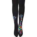 Dívčí vzorované punčocháče GATTA ŽIRAFA černé Velikost: 140-146