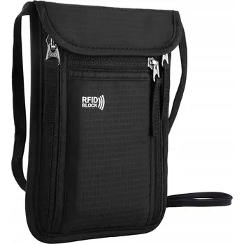Ledvinka X cestovní pouzdro/kapsa na krk s RFID ochranou, černé