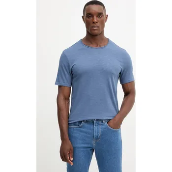 Bavlněné tričko United Colors of Benetton 3JE1J19A5 modrá 95X, vel. S