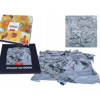 Šátek Šátek - V. van Gogh, Kvetoucí Mandloň, stříbrný (CARMANI)