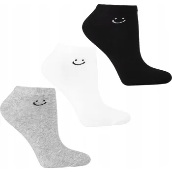 Dámské ponožky 3x Dámské Kotníkové Ponožky Ponožky smajlíky MORAJ 35-38