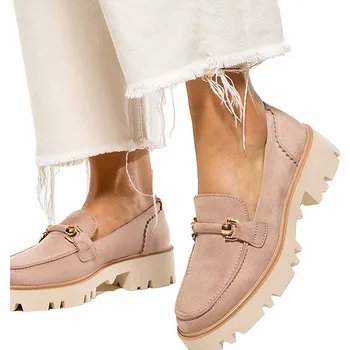 Dámské mokasíny DÁMSKÉ MOKASÍNY NA PLATFORMĚ, NAZOUVACÍ, MÓDNÍ OZDOBA, JARNÍ, VELIKOST 40