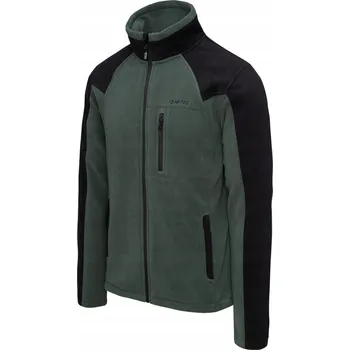 Pánská mikina Hi-Tec teplý silný fleece mikina fleecová na zip zelená MONAR vel. L
