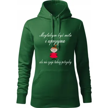 Dámská mikina Mikina s kapucí dámská D523 MALÁ MI MOGŁABYM BYĆ MIŁA zelená vel S