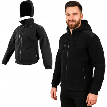 Pánská mikina Pánská pracovní fleecová mikina černá MIKINA FLEECOVÁ s odepínací kapucí, teplá