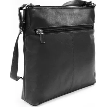 Kabelka Černá kožená zipová kabelka 212-3014-60
