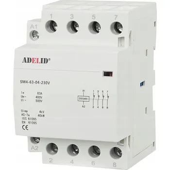 Stykač Stykač Adelid SM4 63-04-230 szyna TH35 3 faz 4NC 40kW