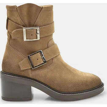 Dámská zimní obuv Baťa dámská kotníková bota ze semiše s dvojitou přezkou hnědé, vel. 36