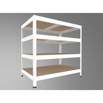 Dílenský regál Kovový regál Biedrax 35 x 60 x 120 cm, bílý - 4 police MDF