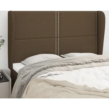 vidaXL Čelo postele typu ušák 147x23x118/128 cm textil [3117818] Barva: tmavě hnědá