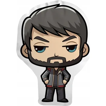 Polštář Polštář s motivem Star Trek, William Riker - filmový, herní, knižní, komiksový, 35 x 35 cm