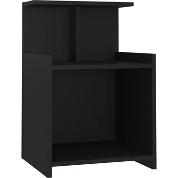 Noční stolek Noční stolek se 3 policemi, 40x35x60 cm, černý