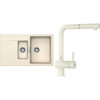 Kuchyňský dřez Set Schock S7-2 (dřez Mono D-150 Magnolia + baterie Epos.120 Magnolia)