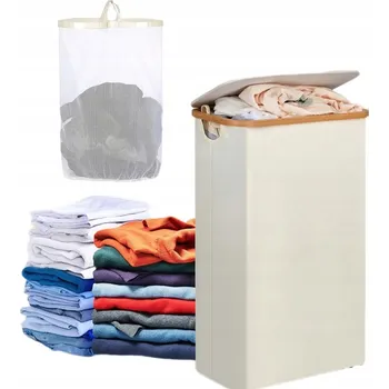 Koš na prádlo KOŠ 63L NA PRÁDLO S VÍKEM Béžový LOFT KONTEJNER VINTAGE