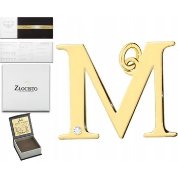 Přívěsek ZLATÝ PŘÍVĚSEK PŘÍVĚSEK MALÉ PÍSMENKO M BRILIANT