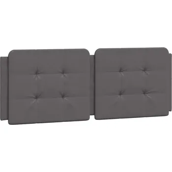 Polštář Polštář na čelo šedý z umělé kůže 140x48 cm