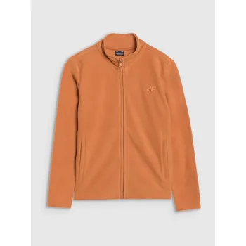 Chlapecká mikina 4F Chlapecká fleecová mikina se stojáčkem - hnědá, Velikost 158 (12-13 let)