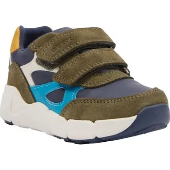Chlapecká obuv Chlapecká volnočasová obuv Geox B FLEXYPER MINI 26 Khaki, Tmavě modrá, Modrá, Bílá
