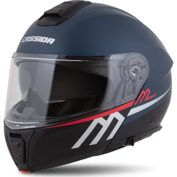 Helma na motorku Přilba Modulo 2.1 Compass, CASSIDA (modrá matná perleť/černá/stříbrná/červená, plexi s přípravou pro Pinlock) 2026 (Velikost: XS (53 až 54 cm))