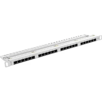 Racková skříň Lanberg | PATCH PANEL 24 PORTŮ 0,5U 19" CAT.6 UTP ŠEDÝ