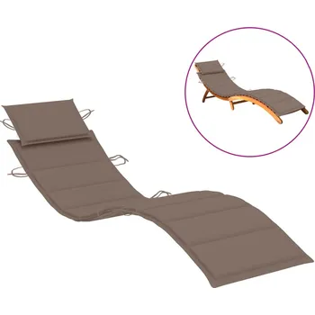 Zahradní lehátko vidaXL Poduška na zahradní lehátko taupe 186 x 58 x 4 cm