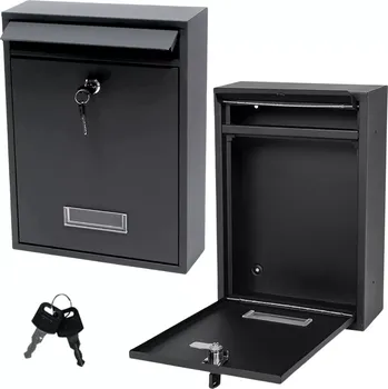 Poštovní schránka Poštovní schránka z pozinkované oceli, černá 32 × 21,5 × 8,5 cm