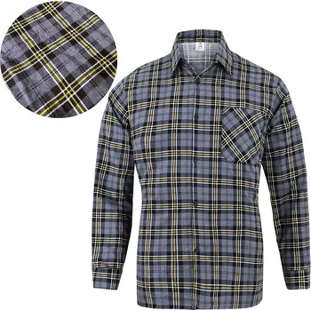 Pánská košile Pánská košile JHK šedá bavlněná kostkovaná s dlouhým rukávem velikost S