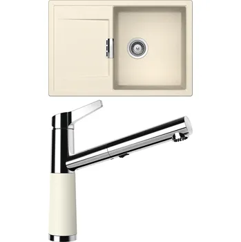 Kuchyňský dřez Set Schock S6-5 (dřez Mono D-100 Magnolia + baterie SC-510.120 Magnolia)