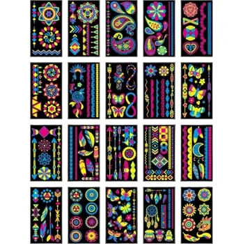 Tetování Dočasné tetování, omyvatelné, vodotěsné, zářící, UV neonová světla pro děti