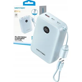 Powerbanka Powerbank Vention 20000mAh 2x USB-C 1xUSB-A s displejem 22,5W modrý