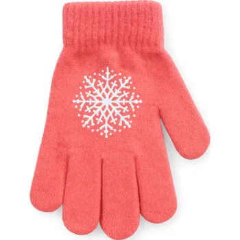 Rukavice xcena Strečové rukavice rúžové s vločkou Velikost: uni