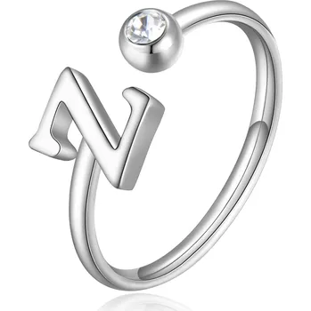 Módní doplněk S'Agapõ Stylový ocelový prsten Z s krystalem Click SCK195 + 2 měsíce na vrácení zboží